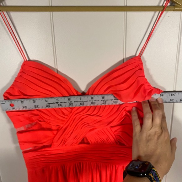 Hailey Logan Adrianna Papell Neon Homecoming Dress Size 7/8 Ruched Chiffon - Picture 11 of 15